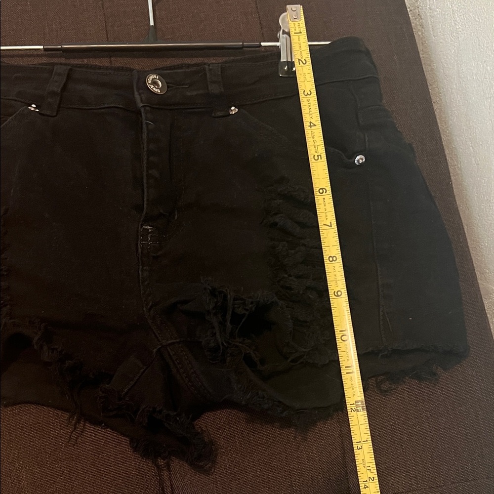 # 0806+ Sexy Black Denim Shorts Set. - Picture 4 of 5